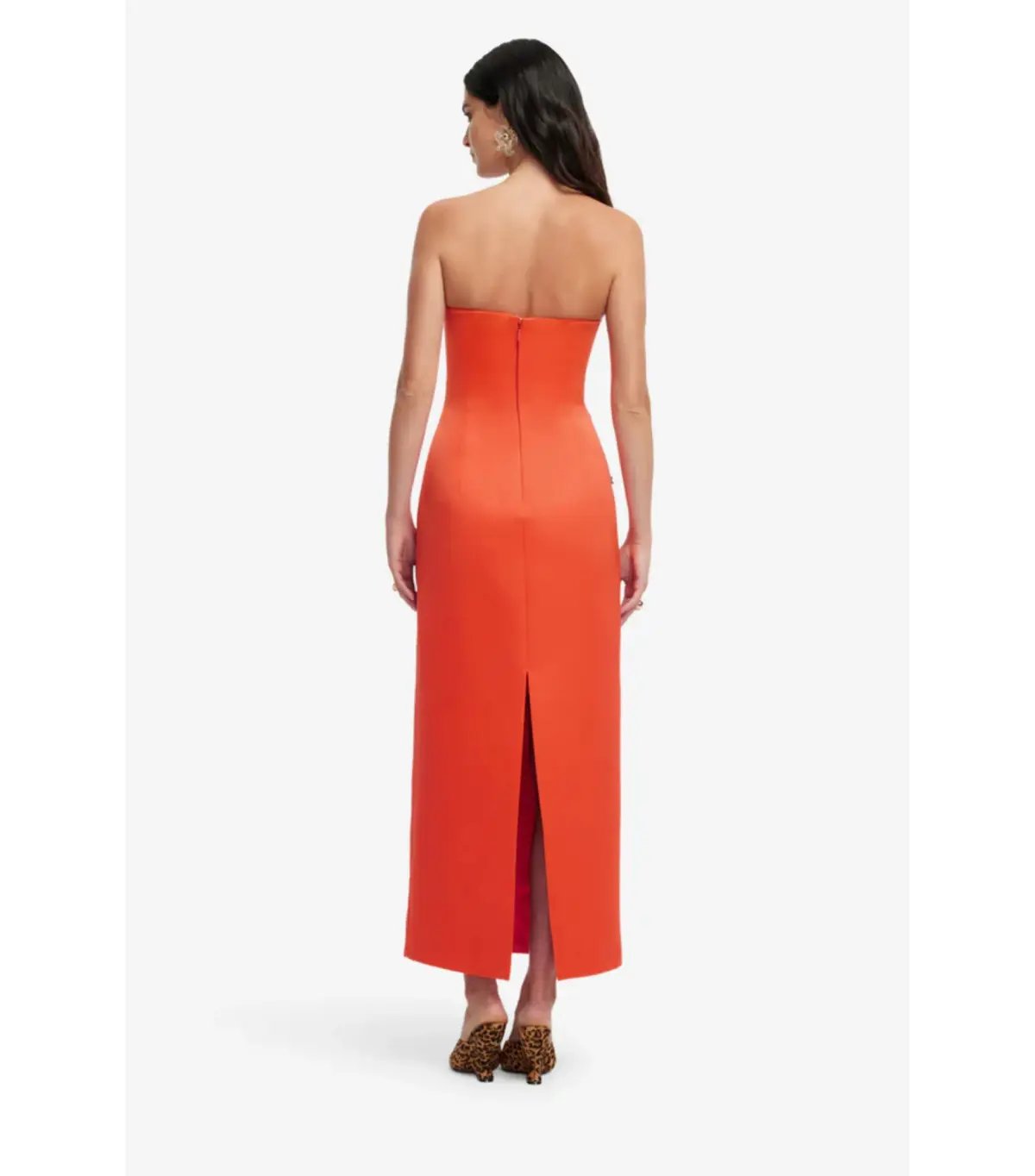 Leo Lin Ava Appliqué Floral Bustier Maxi Dress Saffron Size AU 10 photo 4