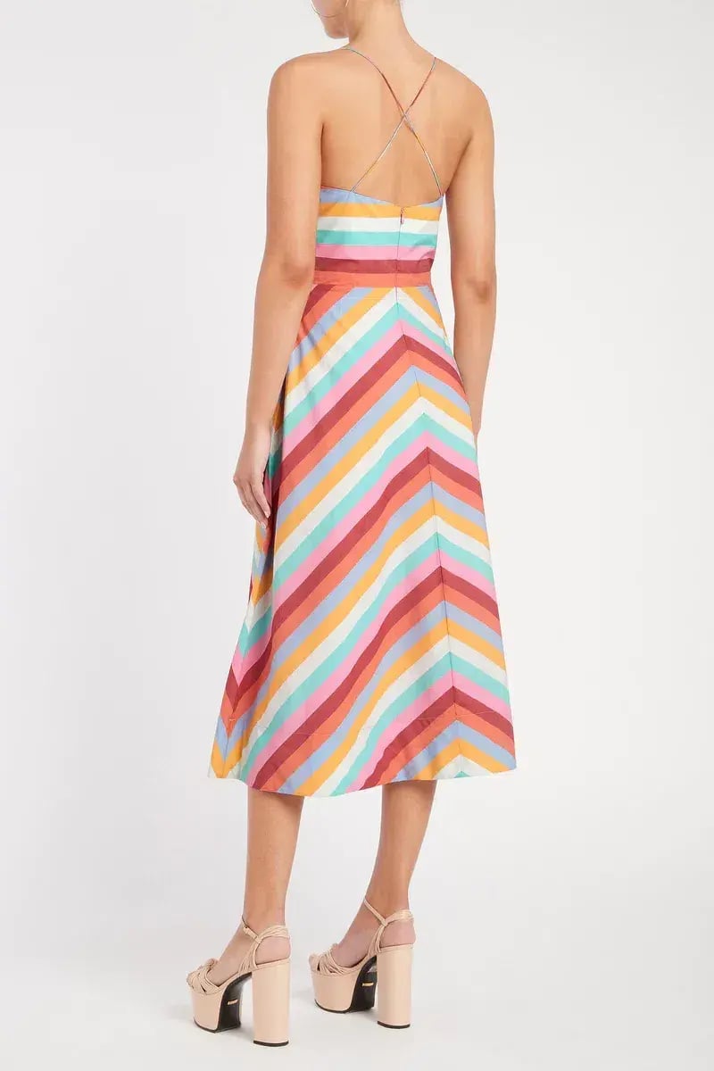 Rebecca Vallance Lolita Tie Midi Dress in Multi Colour Print Size 14 photo 2