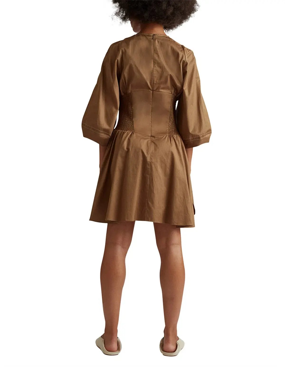 Camilla and Marc - Willis Walnut Cotton Mini Dress photo 3