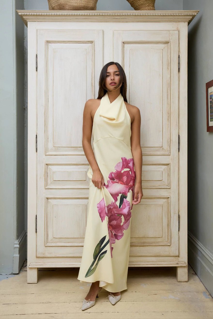 WITH HARPER LU Cowl Slip Dress - Iris Floral photo 3