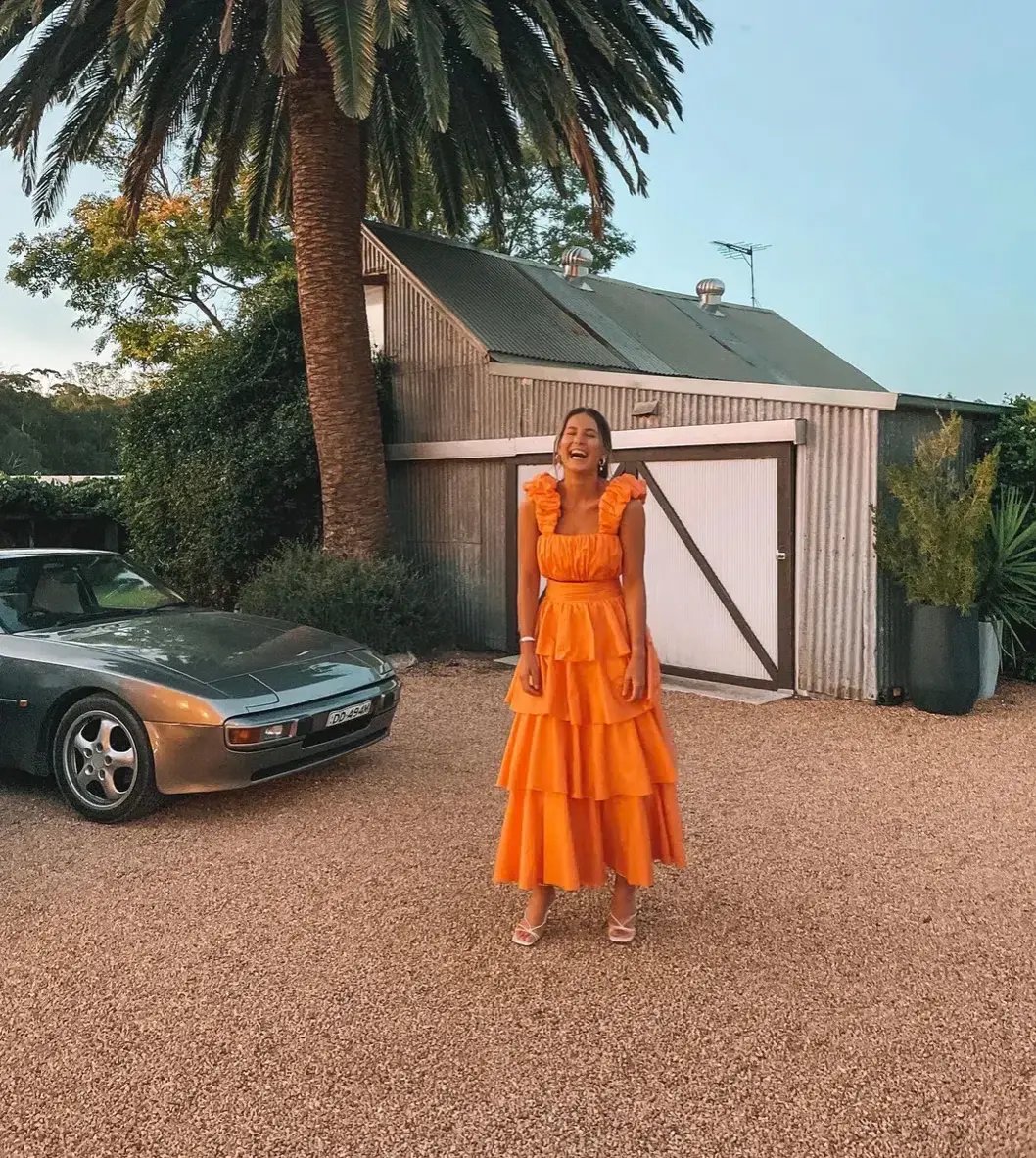 Aje Medina Orange Crop & Skirt Set Mandarin Size 8 photo 3