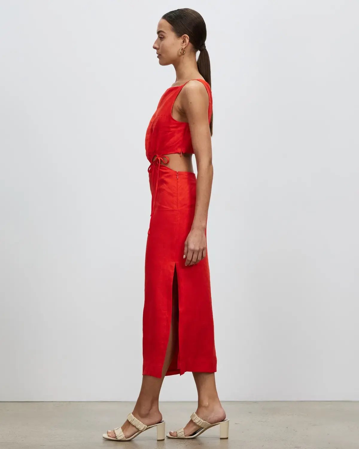 Lover Talia Midi Dress Red Size 12 photo 2
