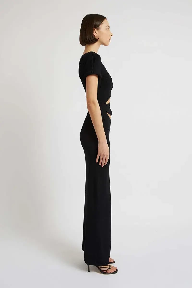 Christopher Esber Slashed Tie Tee Dress  Black Size L/Au 12 photo 2