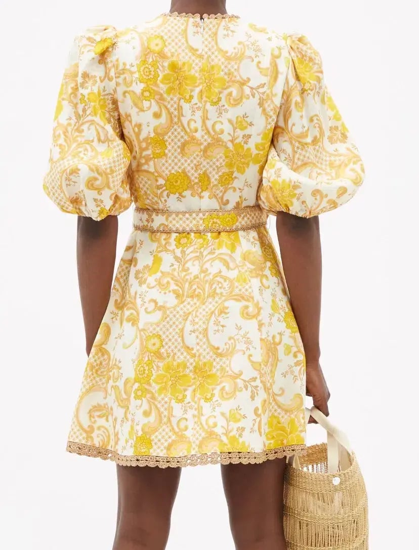 Zimmermann Postcard Mini Dress in Swirl Floral Yellow AU12 (22:05) photo 4