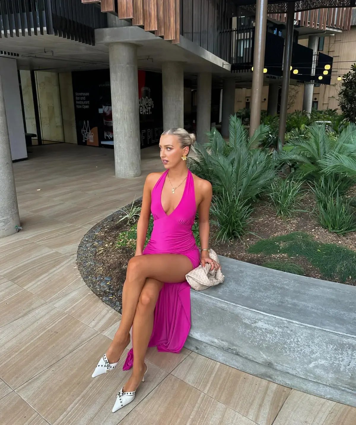 With Harper Lu Halter Maxi Dress in Fuchsia Size XS (AU 6) photo 3