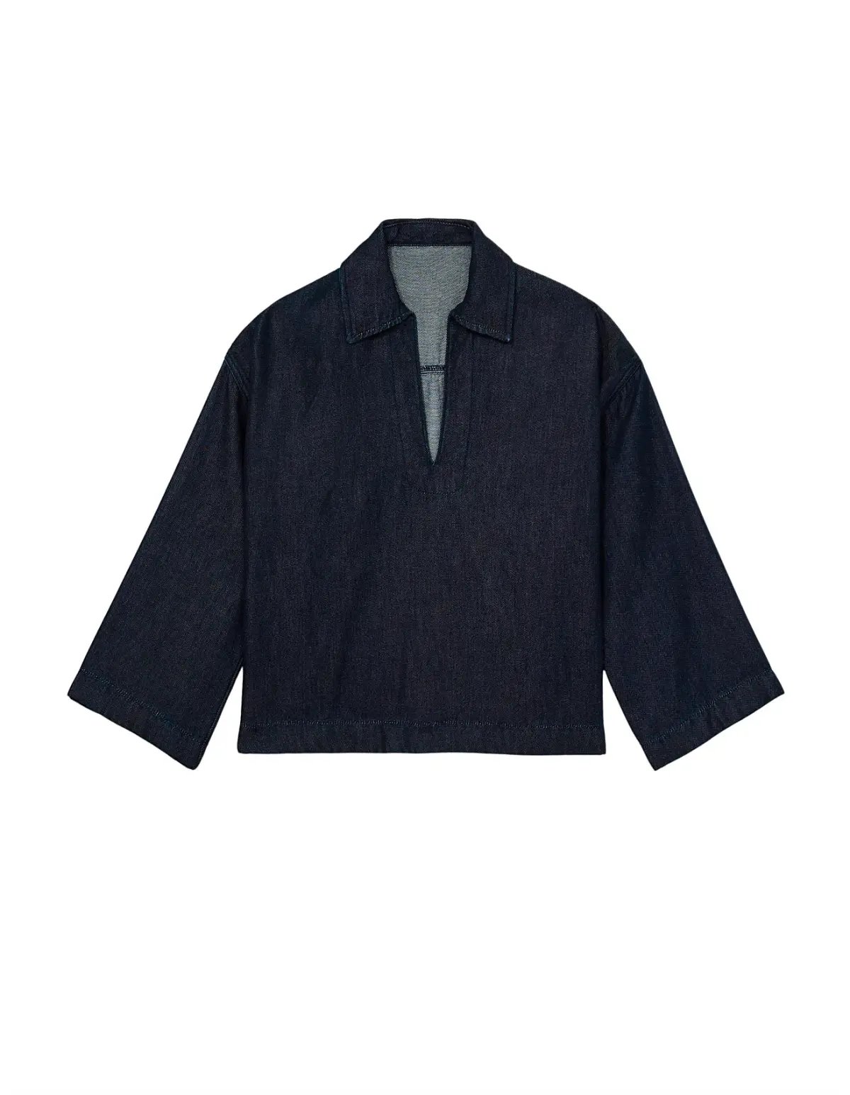 Reiss Reed Deep V Woven Top in Indigo Size UK 12 / AU 12 photo 4