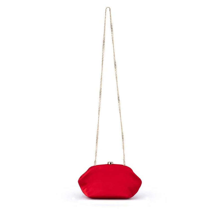 Olga Berg Karina Satin Clutch - Red photo 2