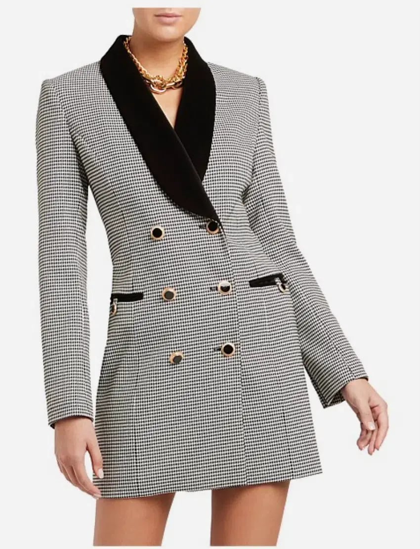 Rebecca Vallance Sebastian Mini Dress Houndstooth Print Size 12 photo 4