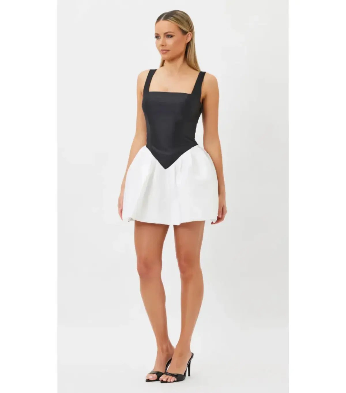 Bianca & Bridgett Alba Mini Dress Black/White Size AU 10 photo 2