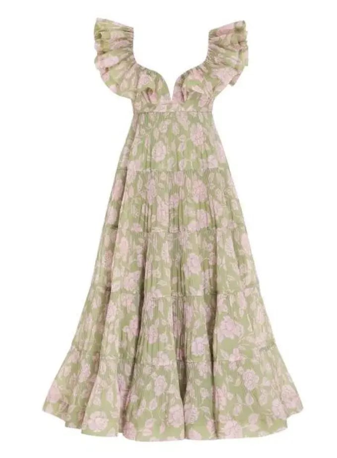 Zimmermann Lovestruck Pleated Gown Floral Size 1 / Au 10 photo 3
