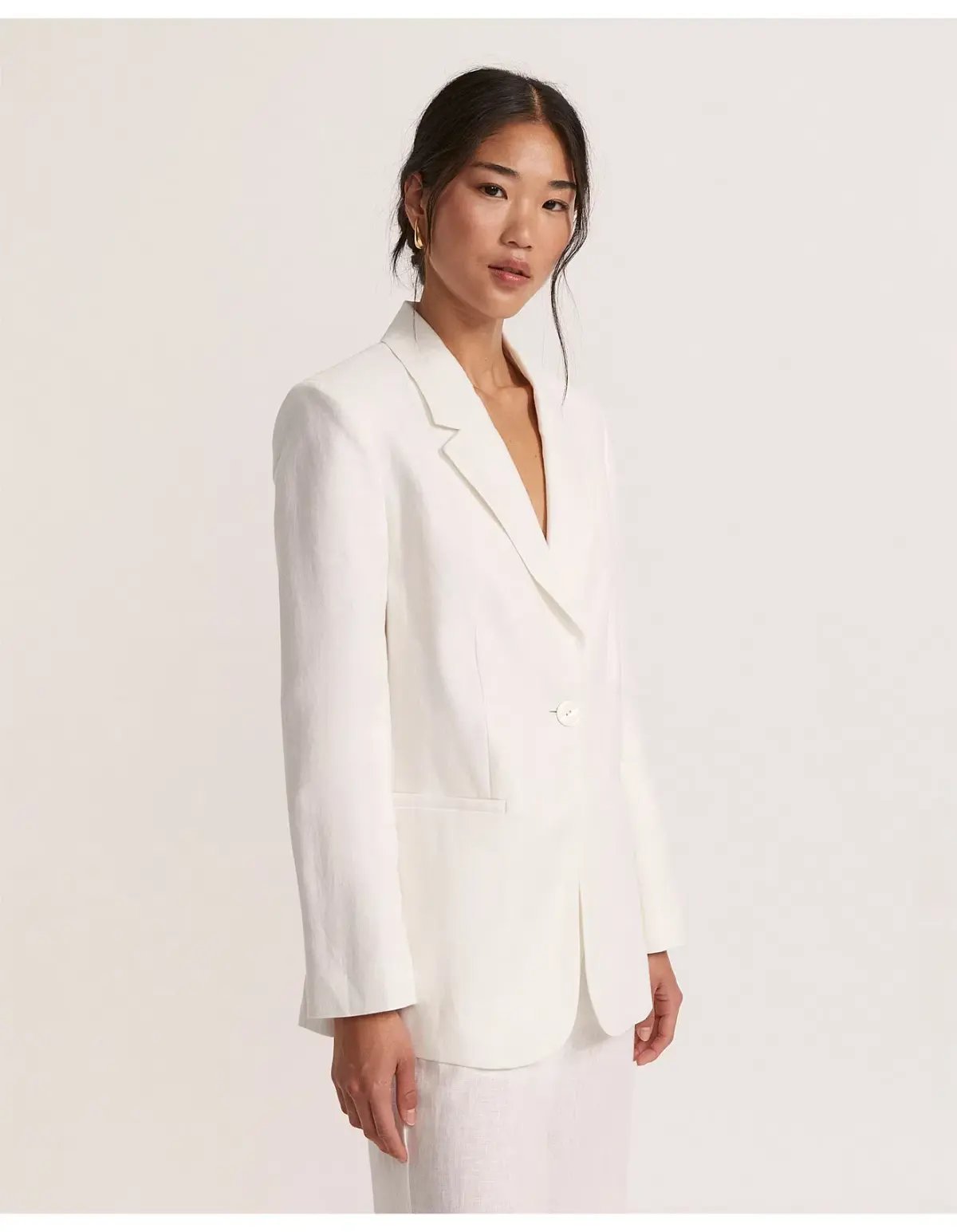 Saba Lila Linen Jacket White Size AU 8 photo 3
