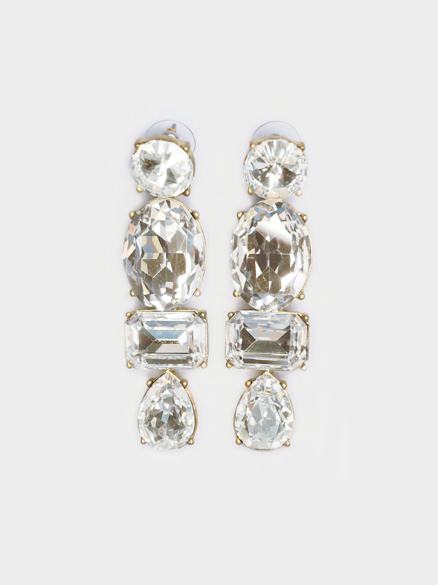 Oscar De La Renta White crystal earrings photo 3