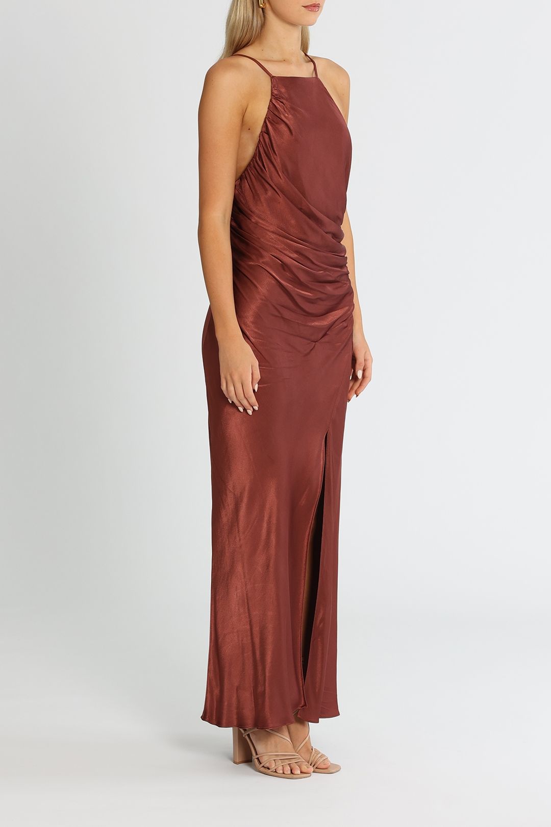 Thalia Bias Midi Dress - Sangria photo 2