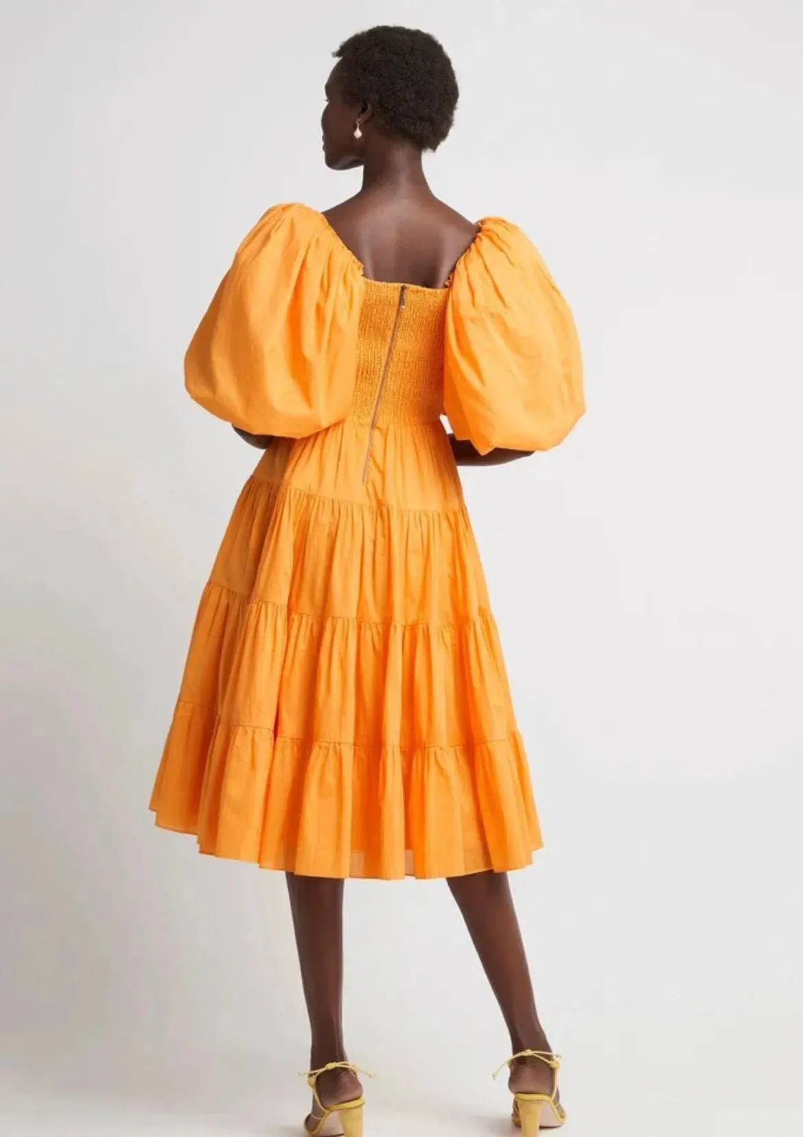 AJE Cherished Orange Midi Dress Orange Size 6 photo 2