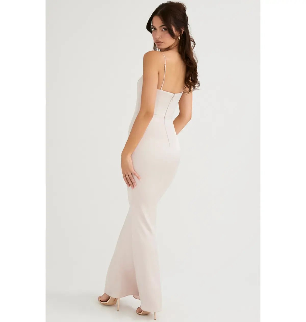 House Of CB Olivette Satin Corset Maxi Dress Crystal Size 8/S photo 3
