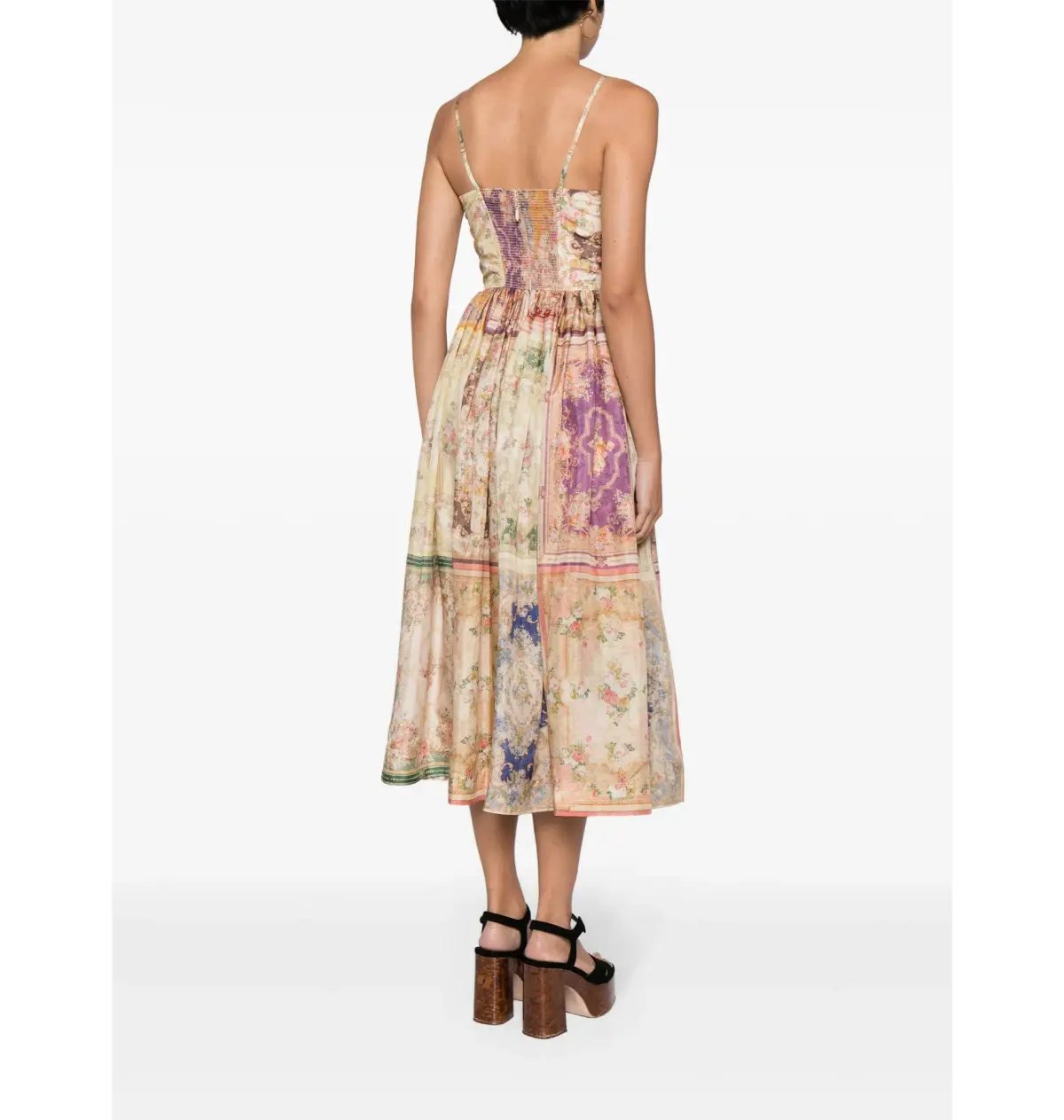 Zimmermann August Tie front Midi Dress  in Patch Floral Size 3 / AU 14 photo 3