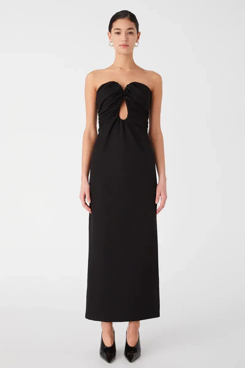 Misha Dani Strapless Maxi Dress in Black Size 10 photo 4