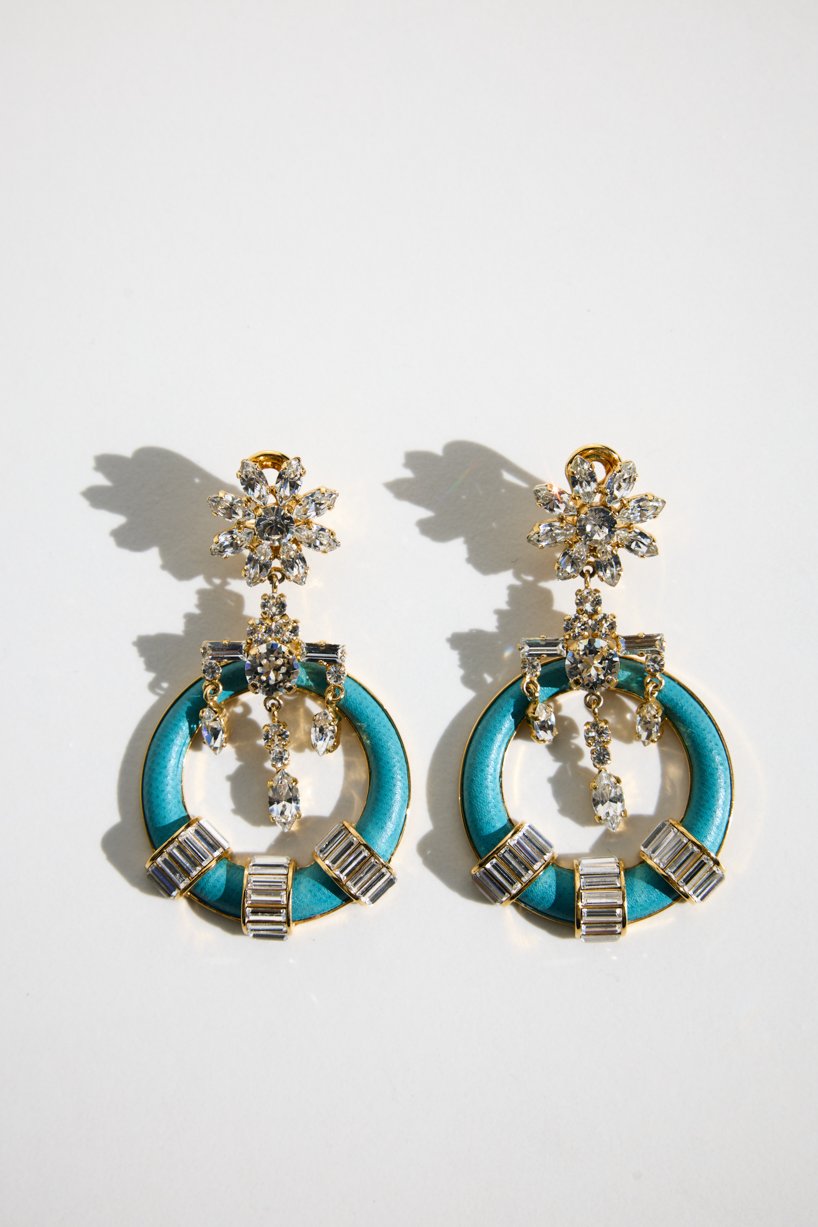 Prada Crystal And Saffiano Earrings photo 2