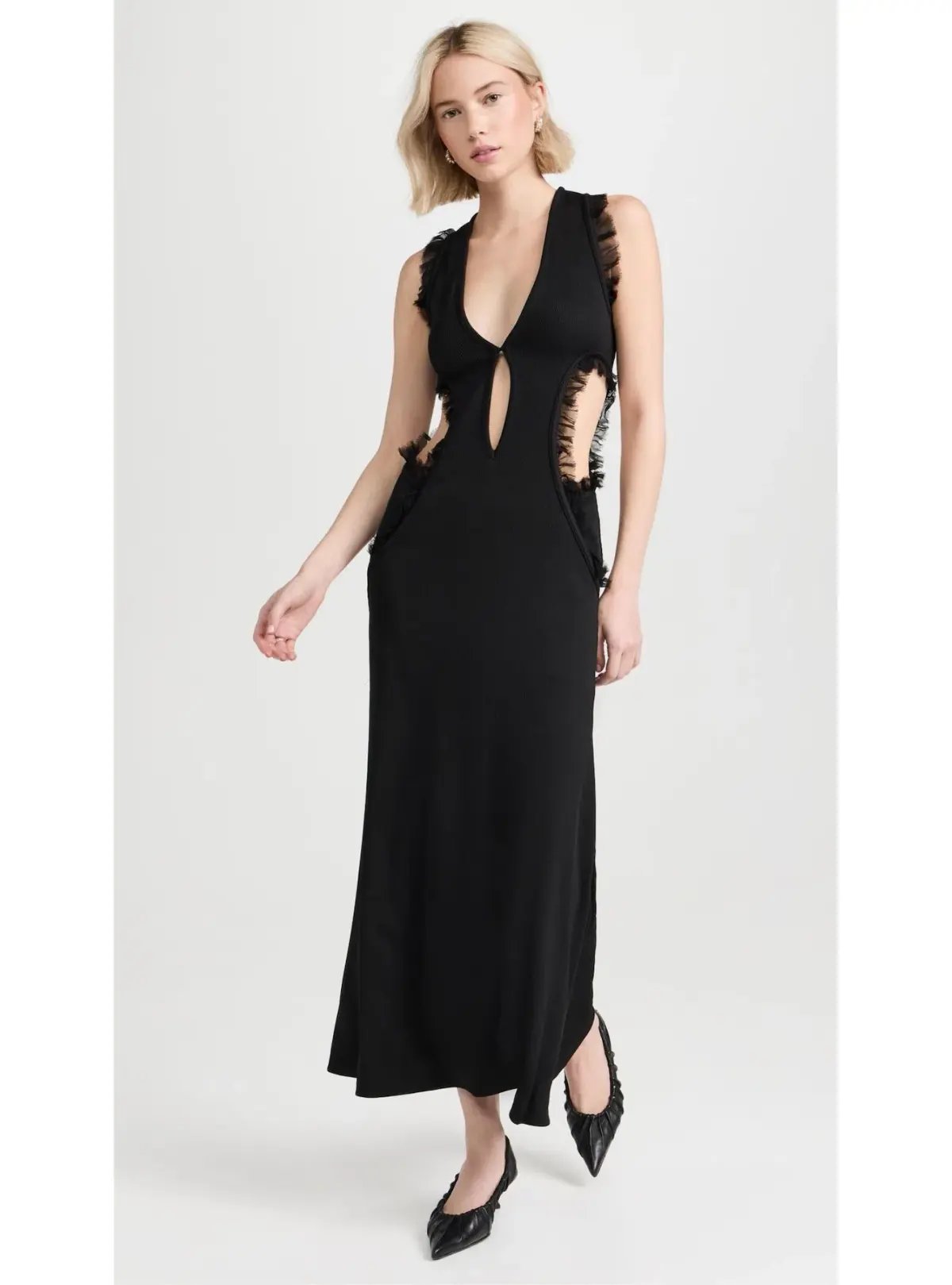 Christopher Esber Carina Plunge Dress Black Size 10 photo 5