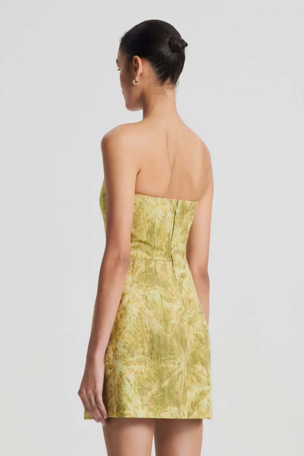 Scanlan Theodore Tinsel Linen Mini Dress Lime Size 8 photo 3