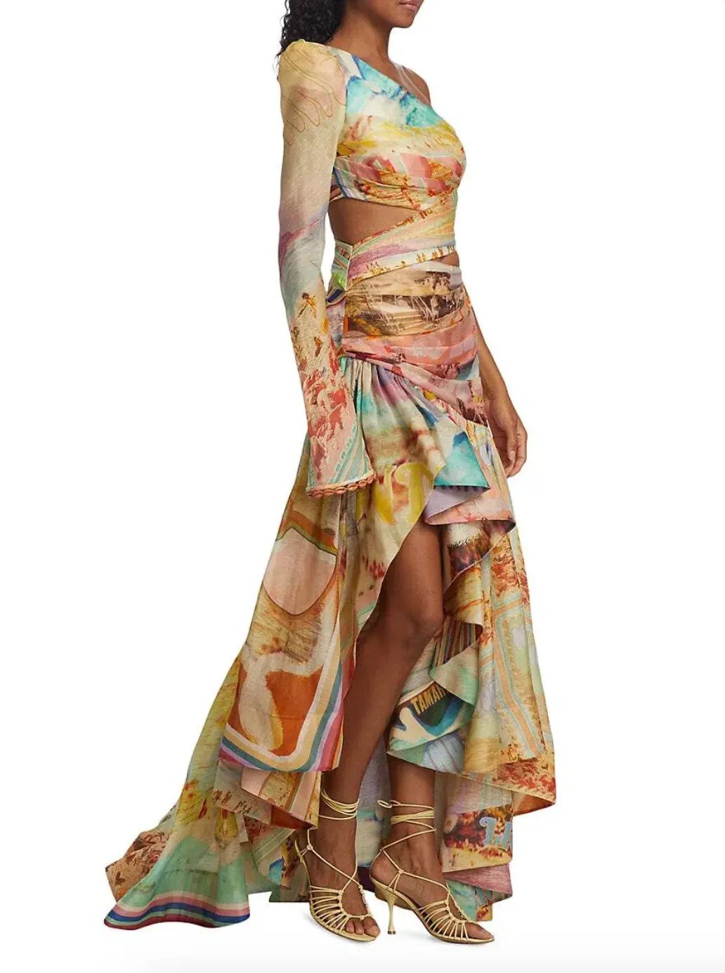 Zimmermann Tama Asymmetric Cut Out Dress Poster Print Size 0 / AU 8 photo 2