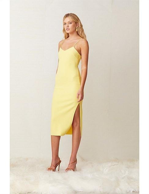 Bec & Bridge Gemma Midi Dress Yellow Size 10 photo 2