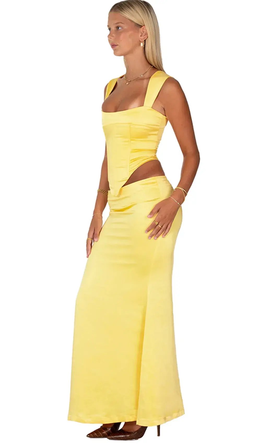 I Am Delilah Valerie Corset and Maxi Skirt Set in Daffodil Yellow Size M / AU 10 photo 4