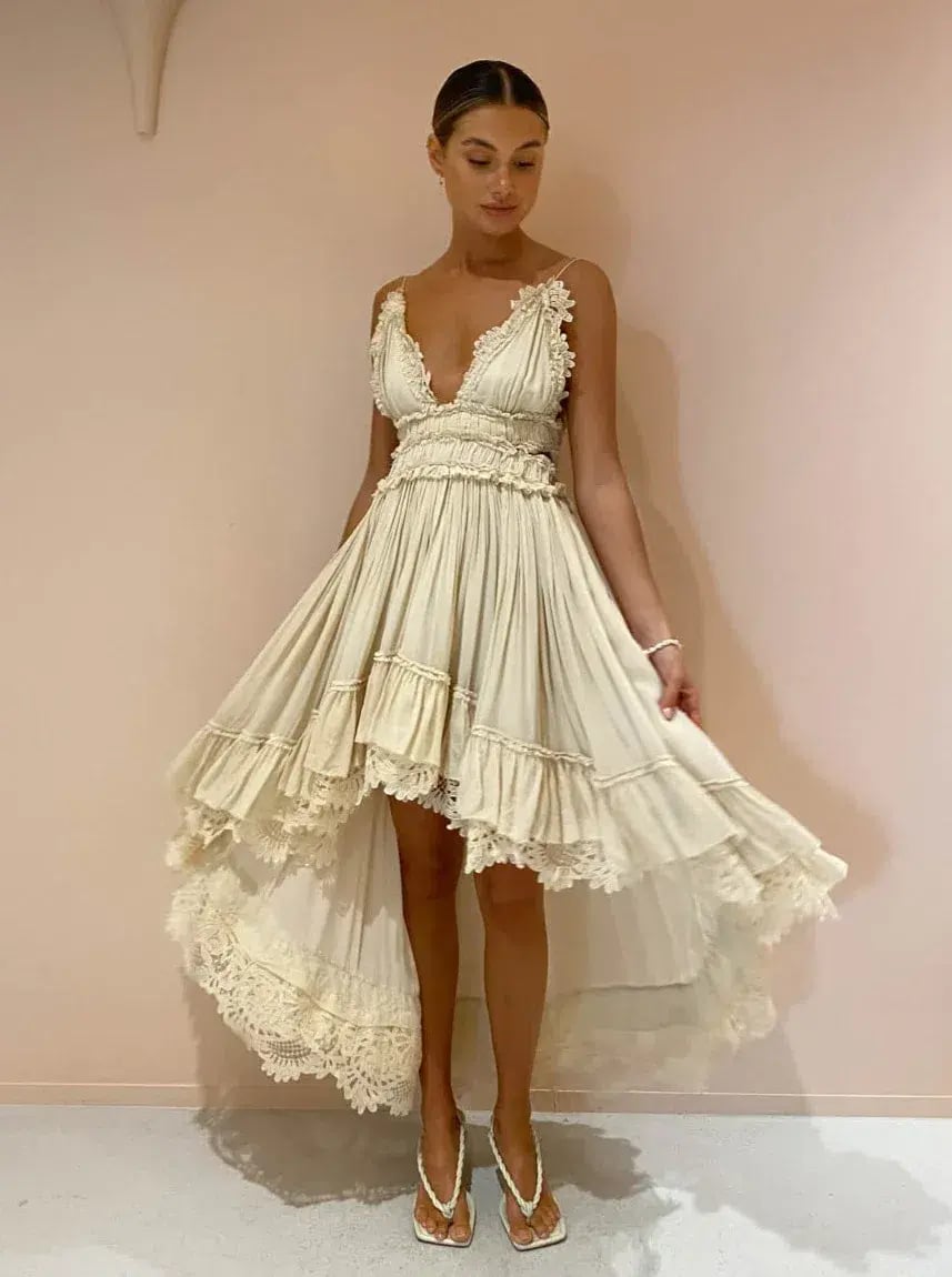 Magali Pascal Emiliana Midi Dress in Ivory Cream Size M / Au 10 photo 3