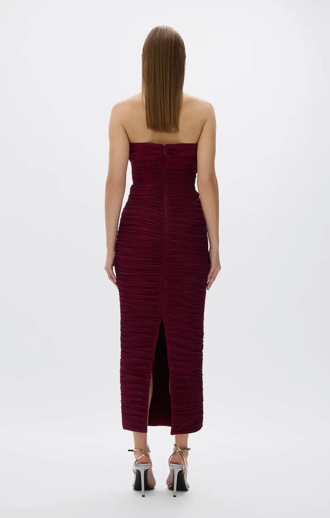 Rachel Gilbert Jensen Burgundy Dress Size AU 12 photo 2