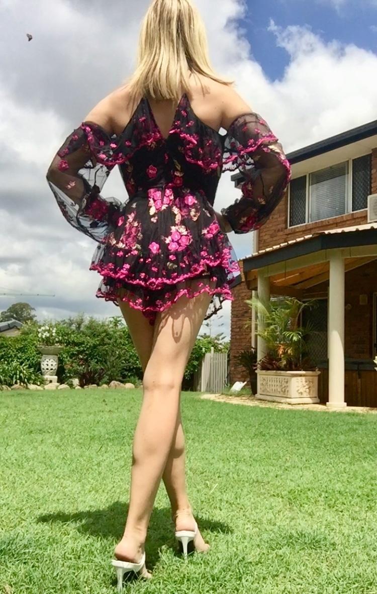 Alice McCall A Girl Like You Playsuit Black Pink Size 8 photo 4