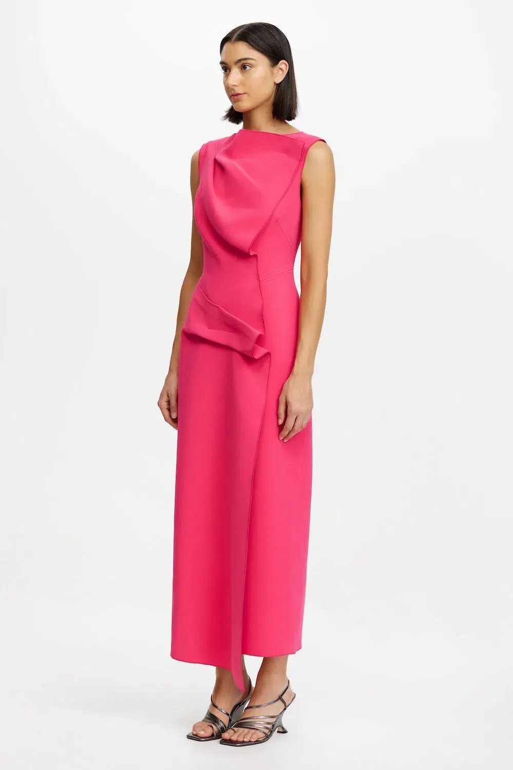 Acler Normanhill Midi Dress in Berry Pink Size 12 photo 2