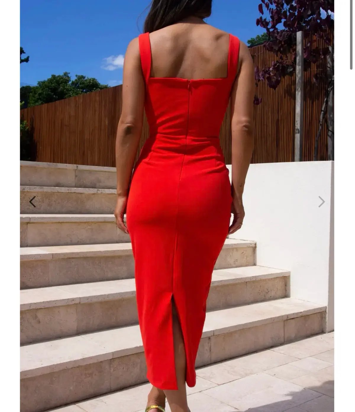 Effie Kats Marbella Dress Cherry Red Size 10 photo 4