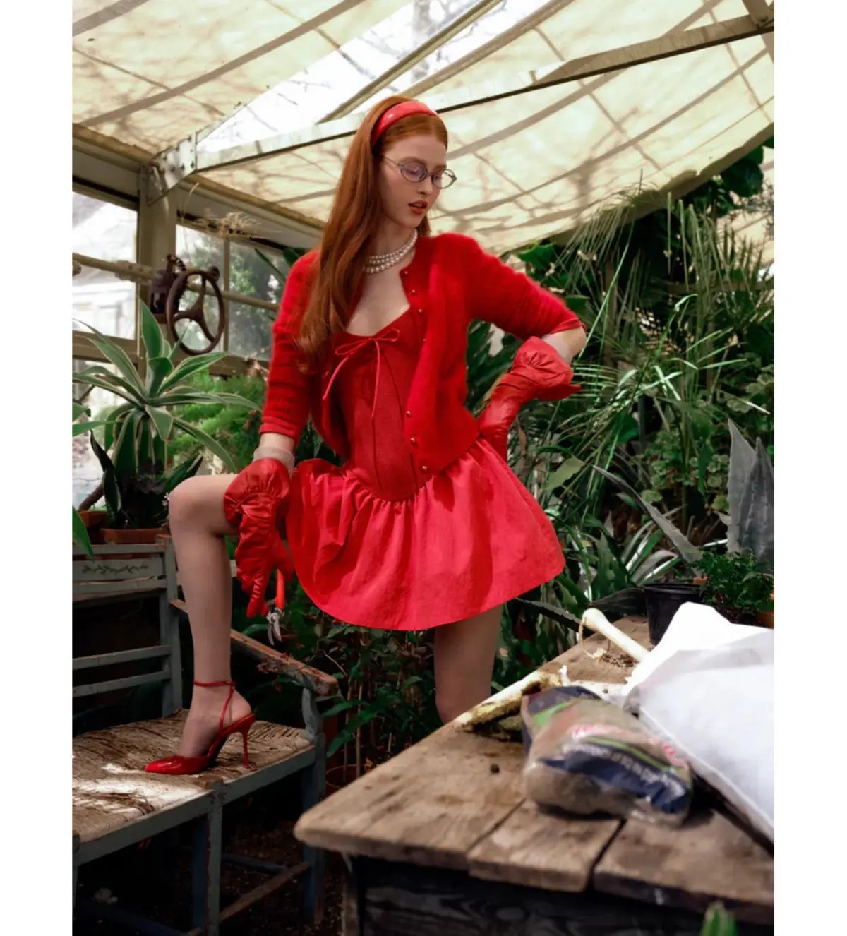 For Love and Lemons Pointelle Mini Dress Red Size S / AU 8 photo 5