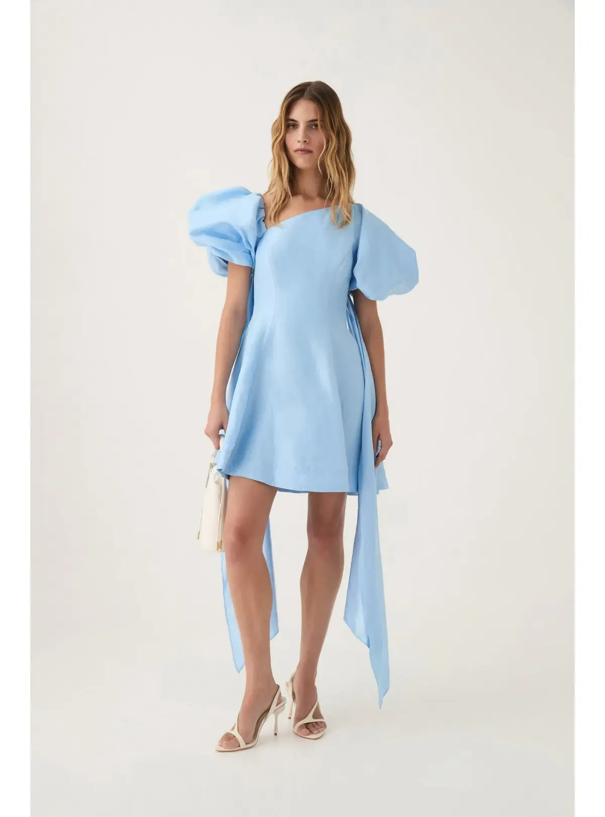 Aje Arista Tulip Sleeve Mini Dress Powder Blue Size AU 6 photo 2