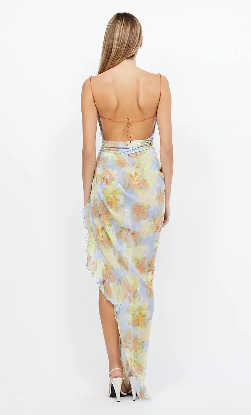 Bec & Bridge Zephy Asym Dress Blue Blossom Floral Size 8 photo 5