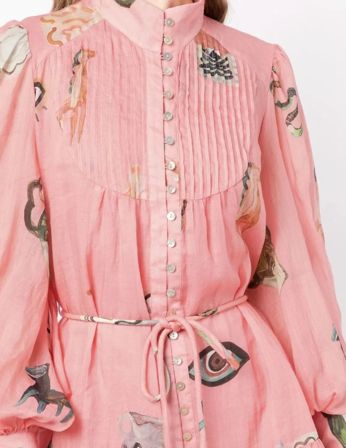 Alemais Cleo Smock Mini Dress in Pink Size 6 photo 3