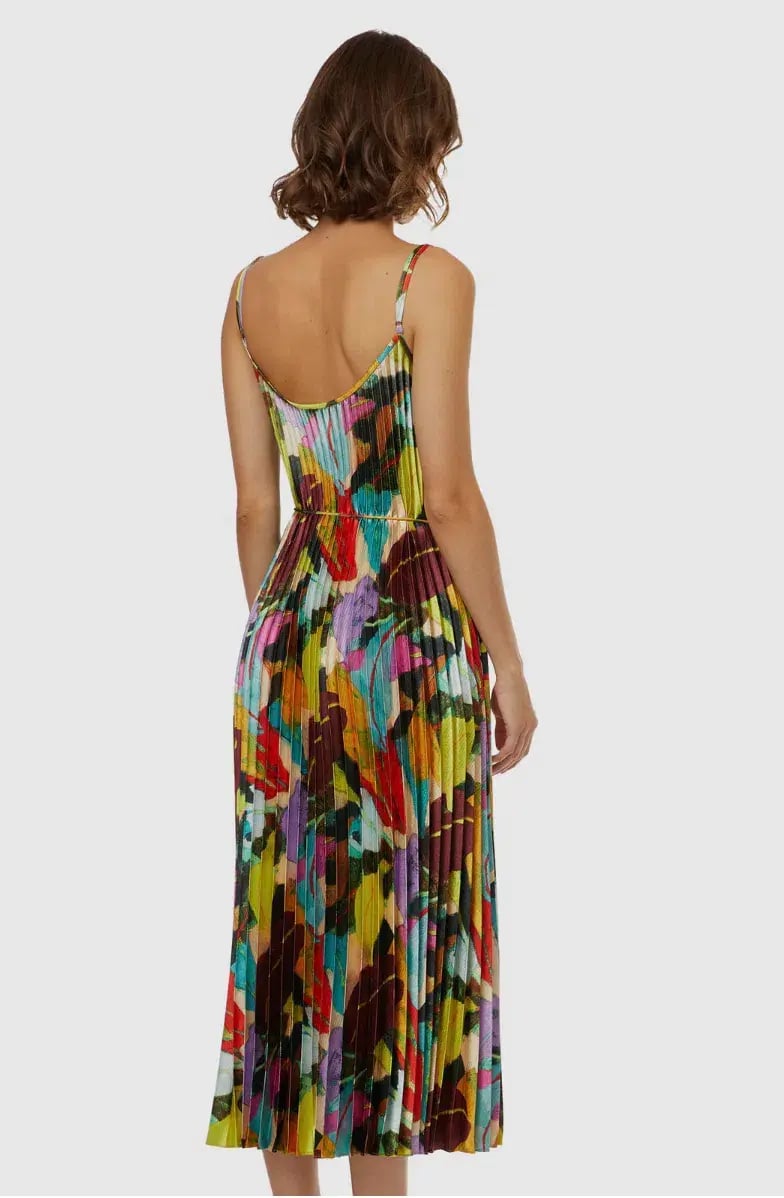 Gorman  Broad Leaf Pleated Midi Dress Multi Size 10 photo 5