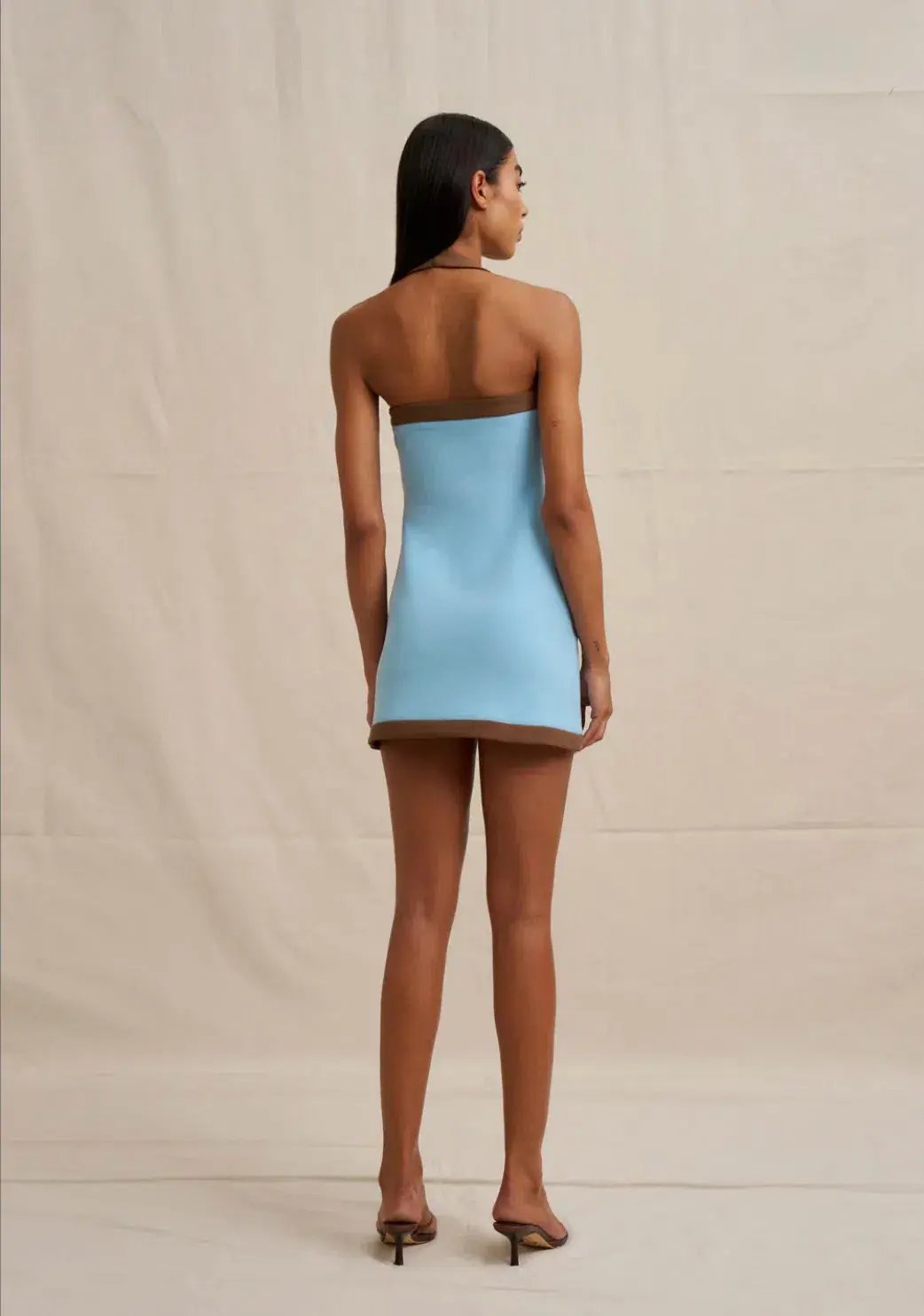 By Johnny Colette Mini Dress Blue/Brown Size 8 photo 2
