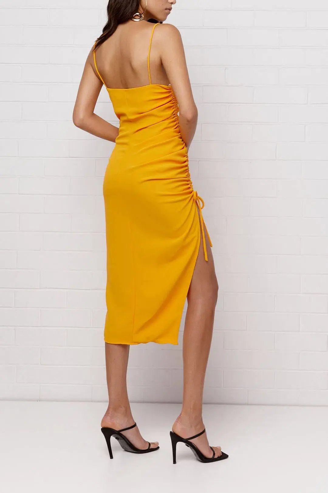 By Johnny Calypso Slice Slip Dress Orange Size 8 photo 4