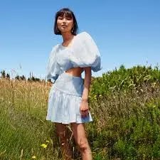 Aje Chateau Cut Out Mini Powder Blue Size 10 photo 5