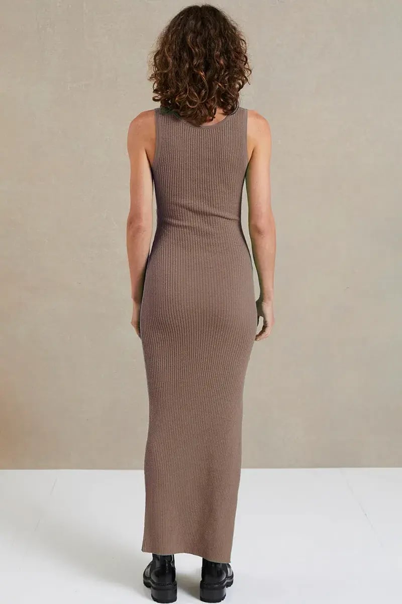 Bec & Bridge Riviera Knit Midi Dress Brown Size 8 photo 3