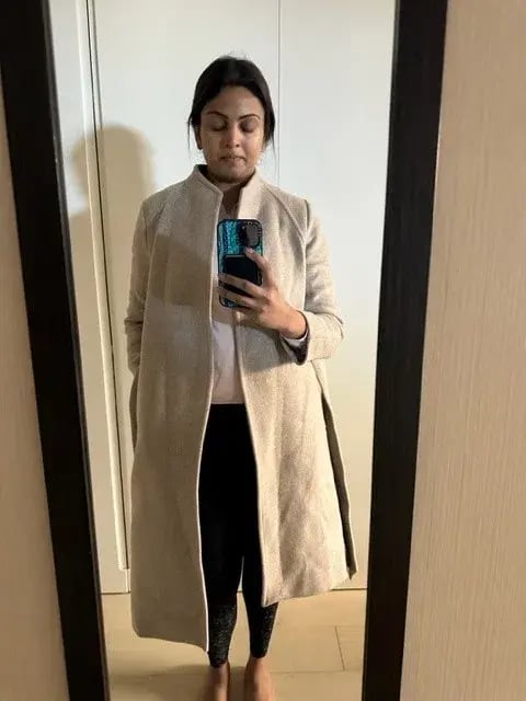 Reiss Wrap Coat Oatmeal / Beige Size 10 photo 2
