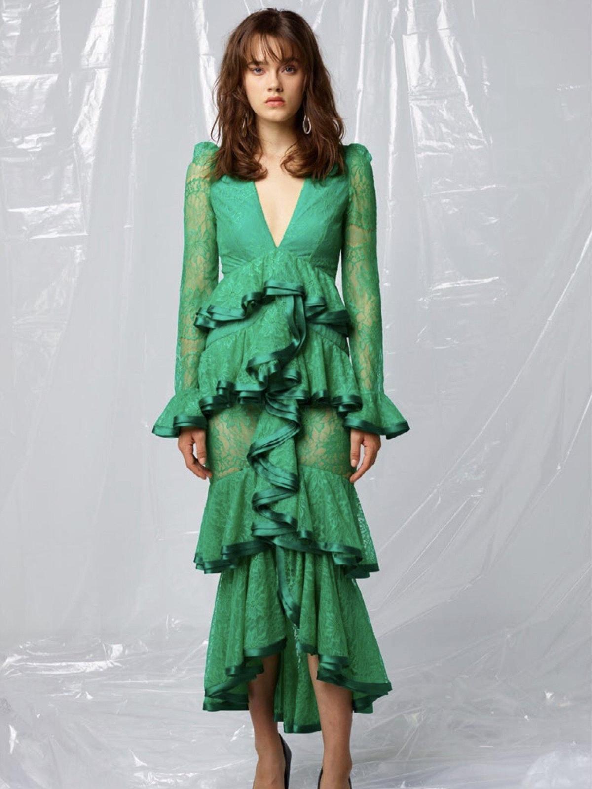 Nicola Finetti Maia Dress Green size 12 photo 3
