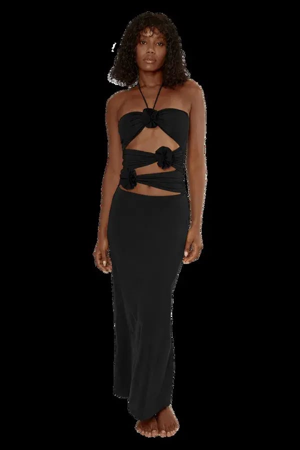 Maygel Coronel Veranera Midi Dress Black Size 8 photo 5