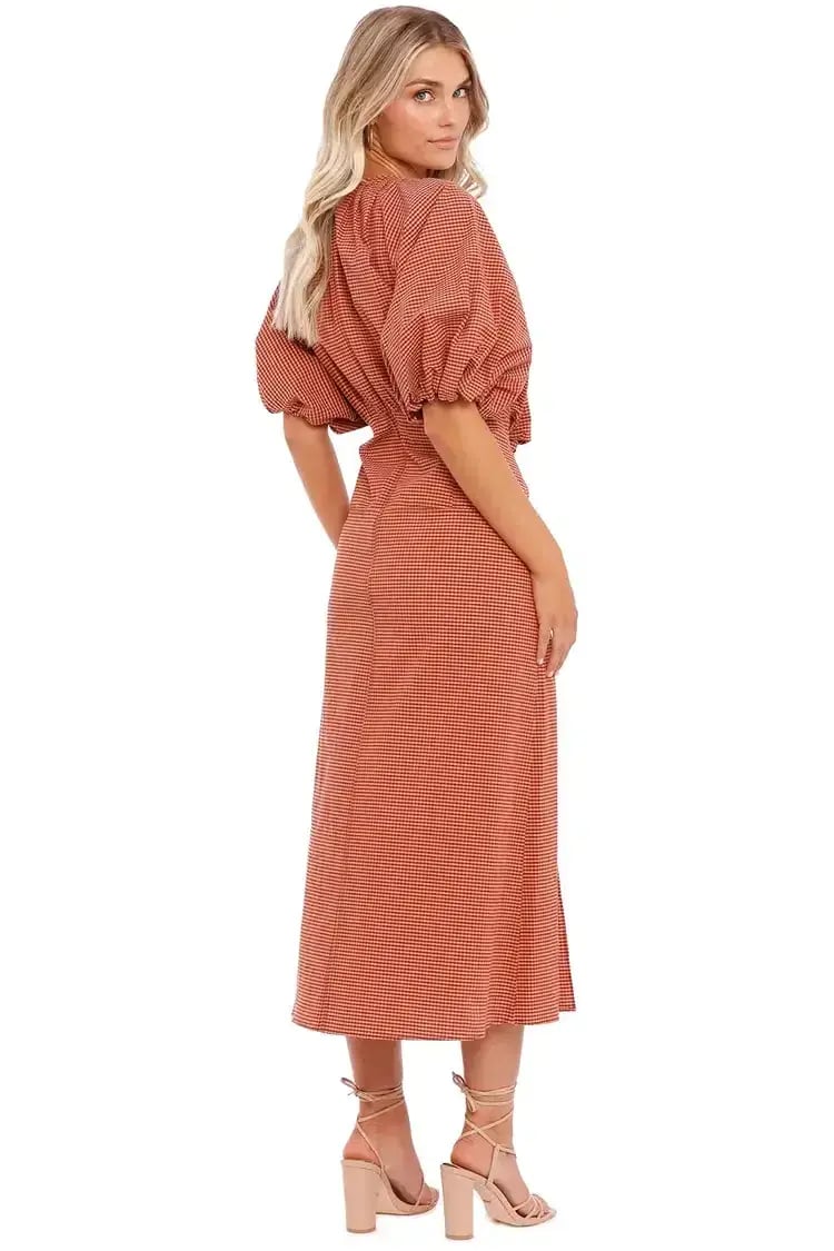 Camilla and Marc Vega Midi Dress in Pink Check Size 12 photo 3