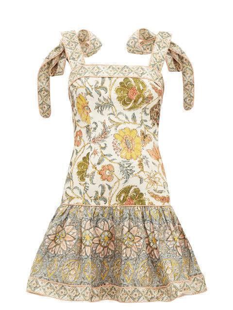Zimmermann Edie Tie Mini Dress Floral Print Size 8 photo 4