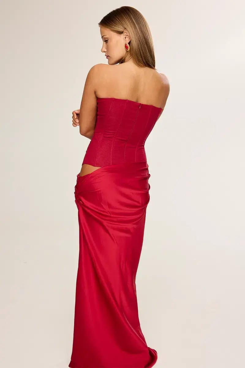 HNTR The Label Huxley Gown Wine Size AU 8 photo 2