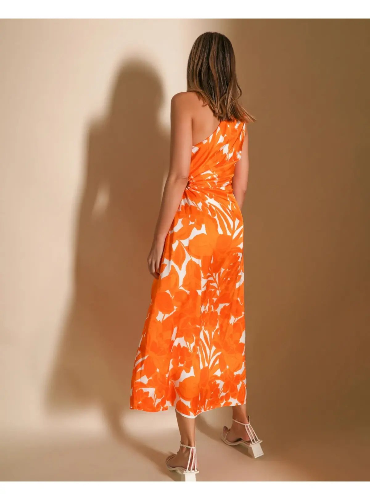 Lover Marigold One Shoulder Midi Dress Print Size AU 8 photo 3