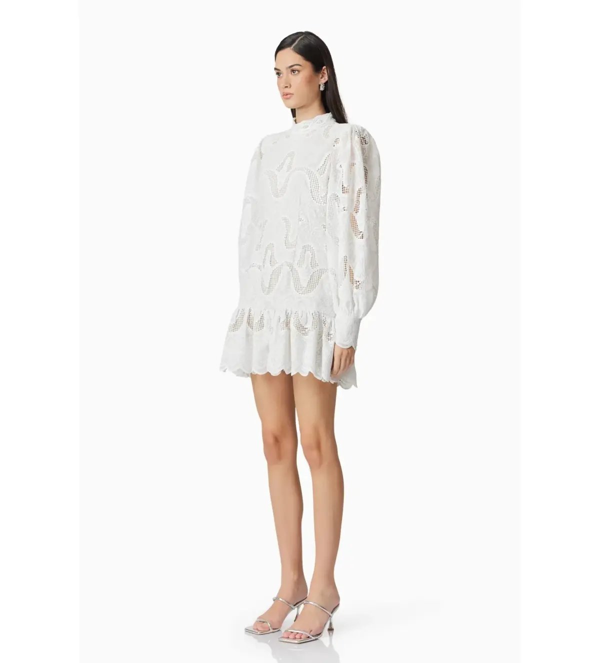 Elliatt Eliza Long Sleeve Mini Dress White Size AU 8 photo 3