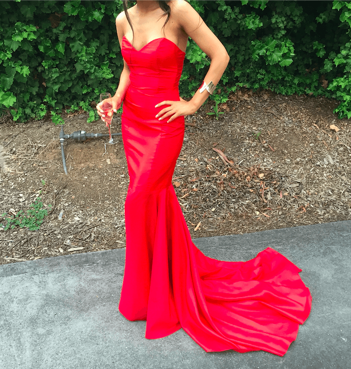 Strapless Red Formal Dress size 6 photo 2